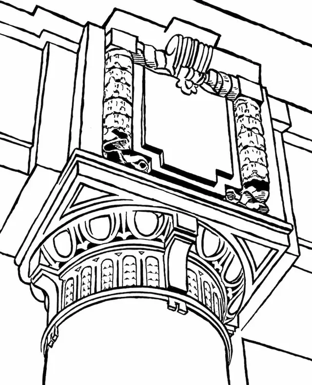 Illustration of capital, egg and dart