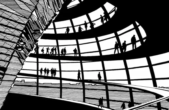 The dome of the Reichstag, Berlin, designed by Norman Foster